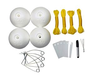 Wilson Crab Pot Accessories Kit - 4 Poly Floats-4 Clips-5 Id Tags-4 Ropes-1 Pen