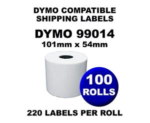 100 Rolls Dymo Compatible Direct Thermal Labels 99014 54mm x 100mm