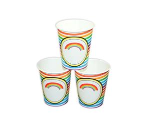12pce Rainbow Stripe Party Cups Great for Party Events