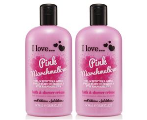 2 x I Love Bath & Shower Crme Pink Marshmallow 500mL