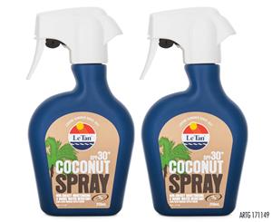 2 x Le Tan Coconut Spray Sunscreen SPF30+ 250mL
