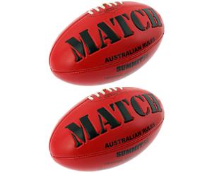 2PK Summit Global Match AFL Ball Embossed Red Australian Rules Football Game
