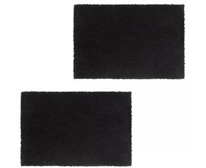 2x Doormats Coir 24mm 50x80cm Black Home Entrance Floor Carpet Mat Rug