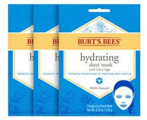 3 x Burt's Bees Hydrating Sheet Mask 9.35g