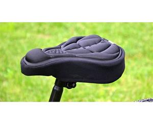 3D Silicone Lycra Nylon & Gel Pad Bicycle Seat Cover in Black Colour