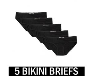 5 Black Pack Frank and Beans Underwear Womens Bikini Brief S M L XL XXL