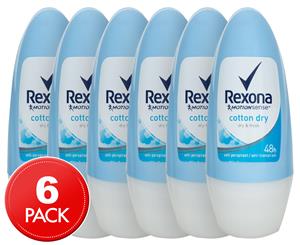 6 x Rexona Women 48 Hour Roll-On Cotton Dry Deodorant 50mL