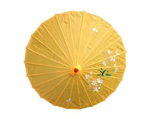 6x Chinese Japanese Bamboo Parasol Umbrella - Yellow