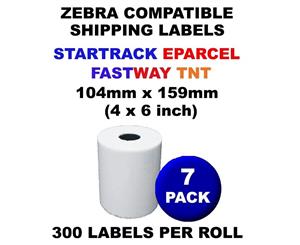 7 Rolls Zebra Compatible Direct Thermal Labels 150mm x 100mm