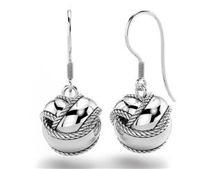 .925 Sterling Silver The Knot French Hook Earrings-Silver