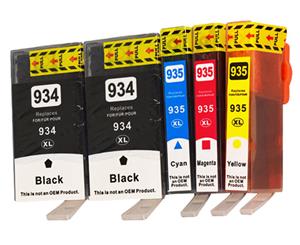 934XL Series Compatible Inkjet Cartridge Set Plus Extra Black 5-Pack For HP Printers