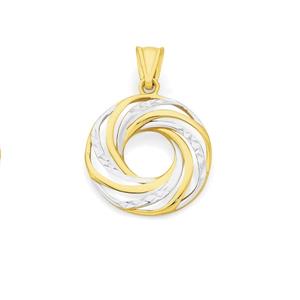 9ct Gold Two Tone Spiral Pendant