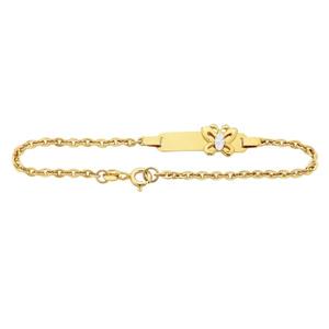 9ct Two Tone Butterfly Child Id Bracelet