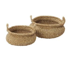 Amalfi 2Pc Tongi Seagrass Handwoven Multifunctional Basket Set Organiser Storage