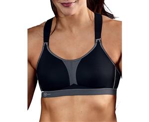 Anita Active 5537-445 Women's DynamiX Star Black and Grey Non-Wired Non-Padded Full Cup Sports Bra Support