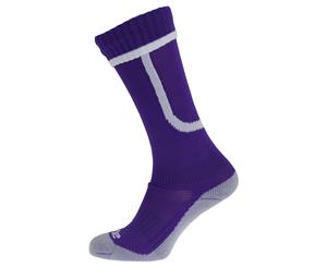 Apto Childrens/Kids Ergo Football Socks (Purple/White) - K364