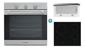 Ariston Built-in Electric Oven with Ceramic Cooktop and Slide-Out Rangehood