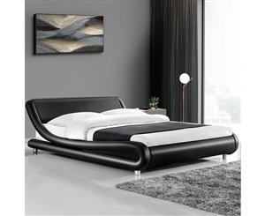Artiss King Size Bed Frame Base Mattress Platform Leather Wooden Black FLIO