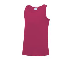 Awdis Just Cool Childrens/Kids Plain Sleeveless Vest Top (Hot Pink) - RW4813