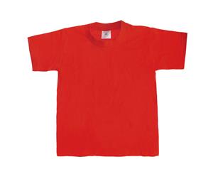 B&C Kids/Childrens Exact 190 Short Sleeved T-Shirt (Red) - BC1287