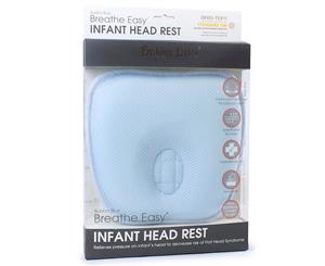 Bubba Blue Breathe Easy Baby/Infant Head Rest w/ Bamboo Cover/Case 0-4m Blue
