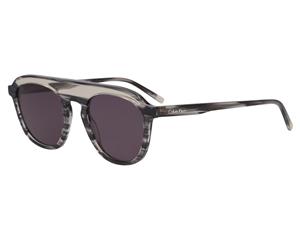 Calvin Klein Men's CK4357 Round Sunglasses - Grey Stripe