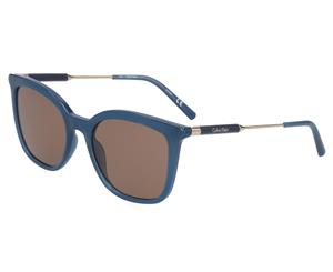Calvin Klein Women's Platinum Cat-Eye Oval Sunglasses - Blue/Black