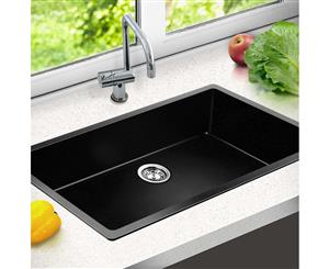 Cefito Kitchen Sink Stone Black Quartz Granite Top/Undermount Laundry 790x450mm