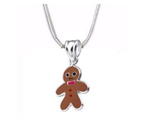 Children's Silver Gingerbread Man Pendant