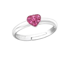 Children's Sterling Silver Pink Heart Ring