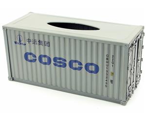 Cosco Vintage Metal Shipping Container Tissue Box