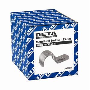 DETA 25mm Metal Conduit Half Saddle - 50 Pack