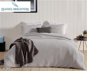 Daniel Brighton Bayside Waffle Queen Bed Quilt Cover Set - Silver