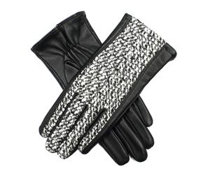 Dents Women's Leather & Boucle Gloves - Black/Multi