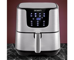Devanti Air Fryers 7L LCD Air Fryer Oil Free Airfryer Healthy Cooker Kitchen Benchtop Convection Stainless Steel