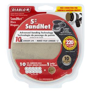 Diablo 125mm 220 Grit Orbital SandNet Discs - 10 Pack