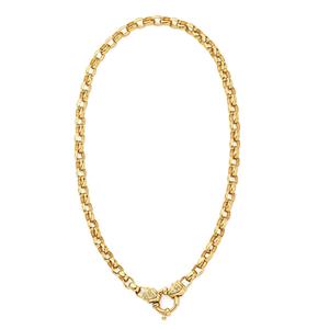 Diamond Set Solid Belcher Chain in 10ct Yellow Gold