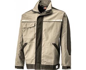 Dickies Mens GDT Cotton Reflective Zip Premium Workwear Jacket - Stone