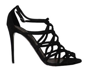 Dolce & Gabbana Stilettos Black Suede Strap Sandals