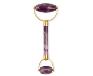 Double Headed Amethyst Roller - Natural Chemical Free Crystal in a Signature Silk Lined Box