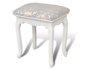 Dressing Stool Warm White Luxurious Bedroom Chair Elegant Fabric 47cm