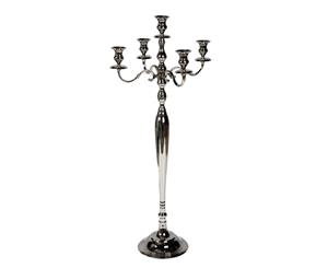 ELIZABETH 80cm Tall 5 Candle Candelabra - Aluminium with Nickel Finish