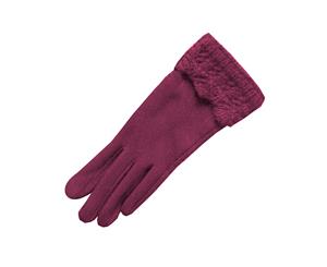 Eastern Counties Leather Womens/Ladies Crochet Cuff Gloves (Wine) - EL178