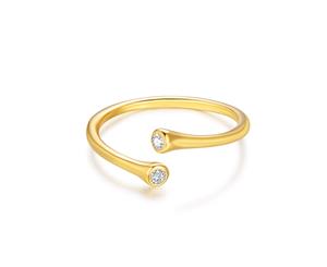 Embrace Hoop CZ Ring in Sterling Silver Gold Plated