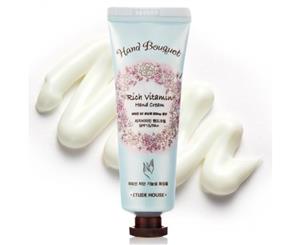 Etude House Hand Bouquet Rich Vitamin Hand Cream 50ml - Niacinamide + Aloe Vera Moisturising Whitening Hand Moisturiser