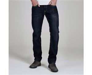 Firetrap Men's Leather Belt Jeans Dark Wash
