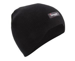 Floso Childrens/Kids Plain Thinsulate Thermal Winter Beanie Hat (3M 40G) (Black) - HA399