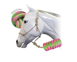 Fort Worth Rope Halter W/10' Lead Pink/Lime