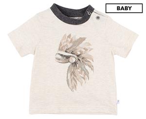 Fox & Finch Baby Boys' Go West Headdress Tee / T-Shirt / Tshirt - Oat Marle