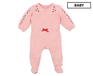 Fox & Finch Baby Fleur Embroidered Romper - Dusty Pink